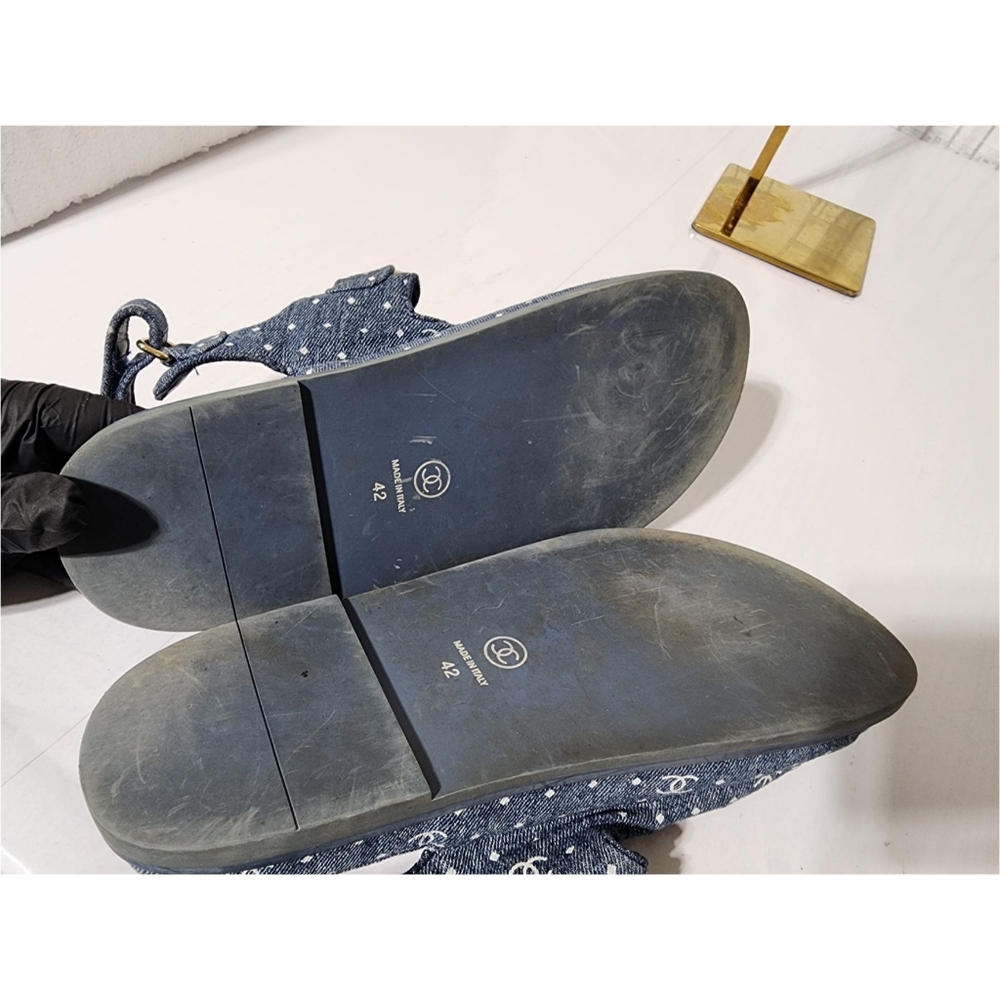 Chanel Denim Dad Interlocking Slingback Sandals Blue - Picture 3 of 10